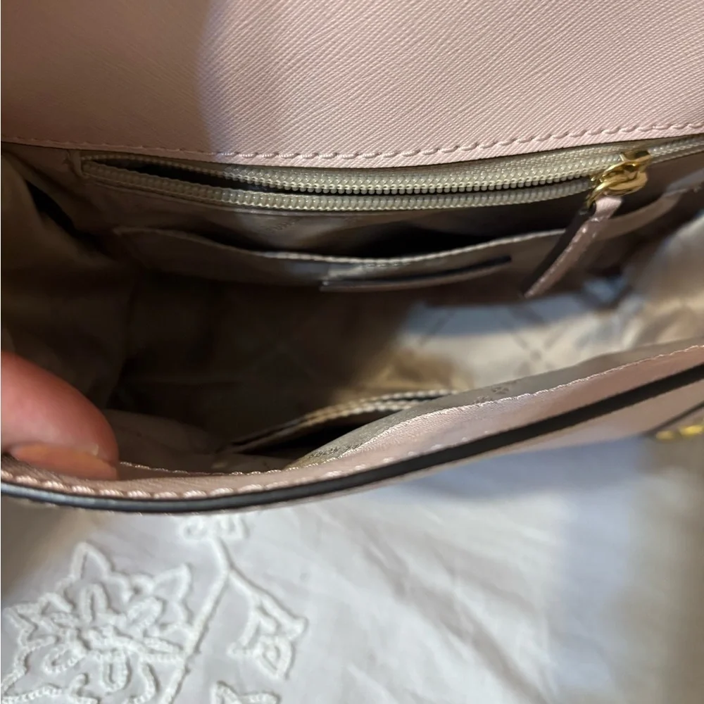 Michael Kors Like New Pink Dillon Studded Messenger Bag.